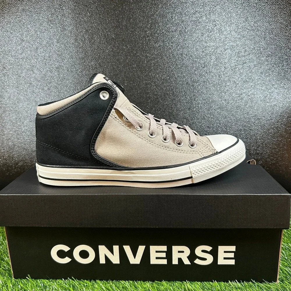 Converse Chuck Taylor All Star High Street Mid Mens 8 Papyrus Black White New - Picture 1 of 13
